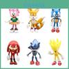 Conjunto de 6 Figuras Sonic Shadow Hedgehog Brinquedos de PVC de Alta Qualidade para Crianças