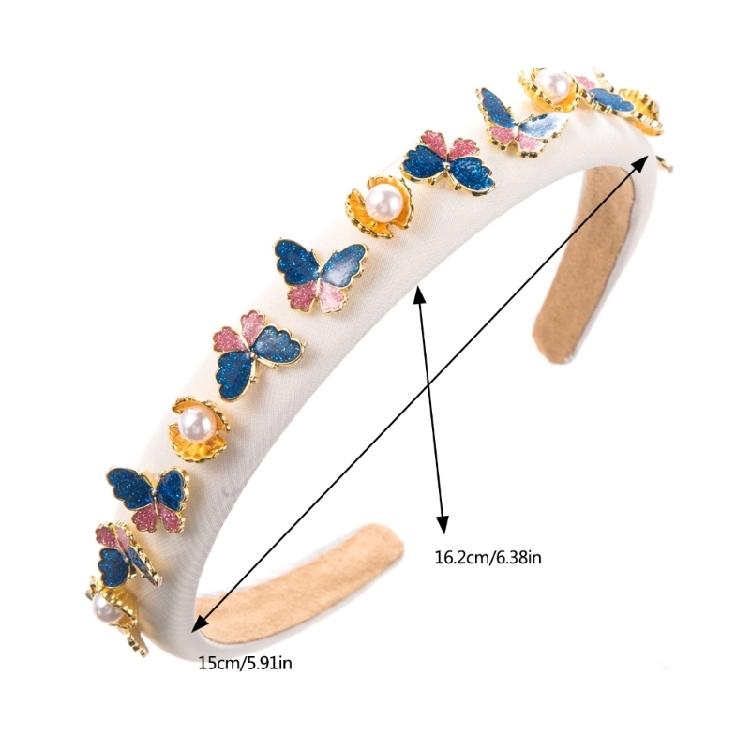 Elegant HighSkull Hairband Butterfly Studded Foam Headband Women Party Hairhoop