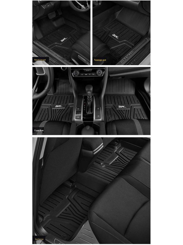 3W All TPE Floor & Trunk Mats for Honda 10th & 11th Gen Civic