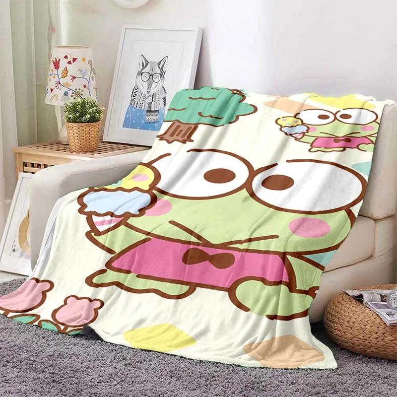 3D Printed Big -eyed Frog Card Kero Kero Keroppi Blanket Living Room Bedroom Sofa Cover Blanket Children's Nap Sleeping Blanket