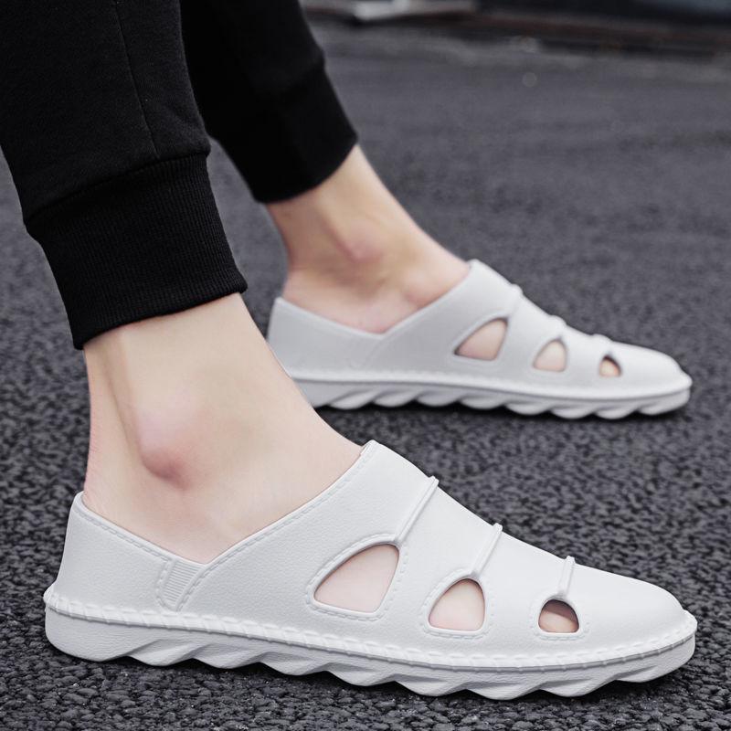 Herren Sommer Outdoor Geschlossene Zehen Hohl Rutschfest Lässige Clog Sandalen Fahren Dual-Purpose Strandschuhe