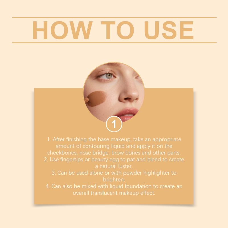 Gold-Copper Liquid Highlighter Illuminating Makeup Long Lasting Luminous Glow Lightweight Dewy Finish Face Glow Highlighter 1pcs