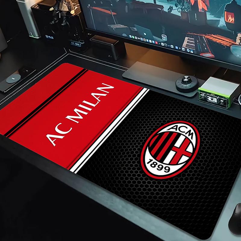 AC Mailand Spitze Unifarbene Mauspads Große Gaming-Tischunterlage Rutschfeste Laptop-Tablet-Große Mauspads XXL-Matte Mini-PC-Spielmatte Mit verriegeltem Rand_XIA 30cmx60cm(11.8x23.6inch) red
