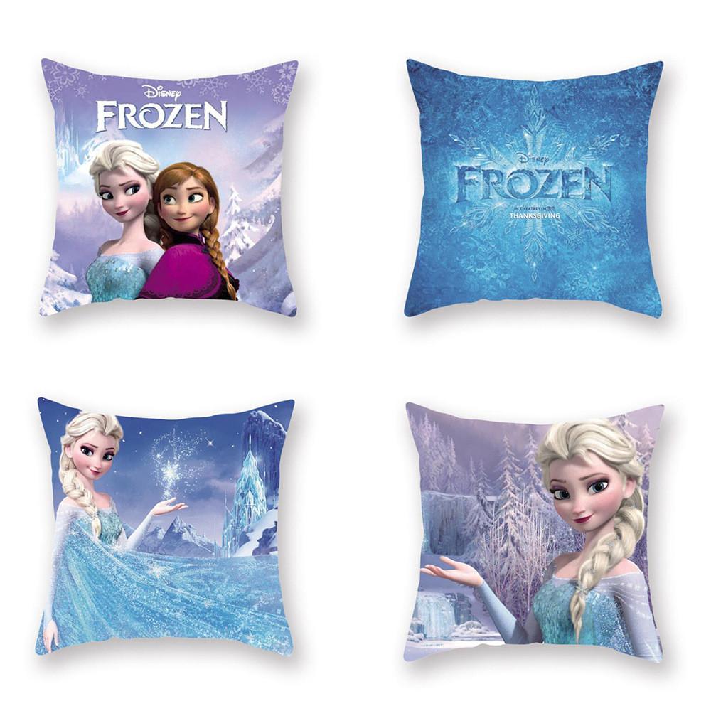 The Frozen Snow Queen Cartoon Cushion Cover Linen Material Cozy Spaces Home