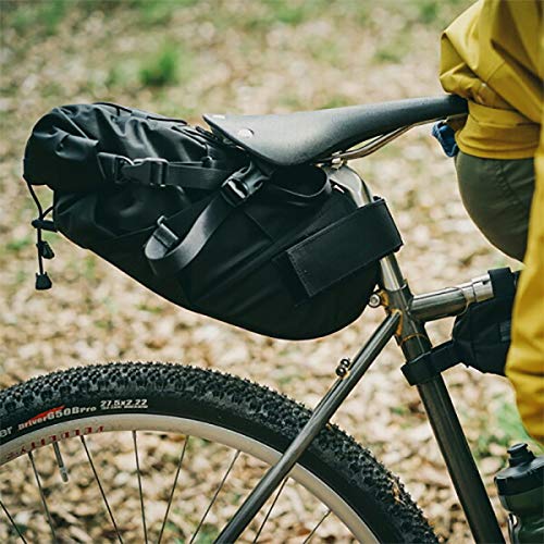 FAIRWEATHER Bicycle Seat Bag, Large Capacity, Waterproof, Bikepacking and Touring Compatible (Black/x-pac)