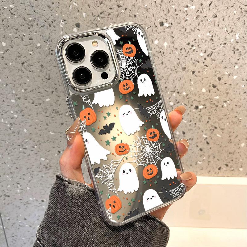 Halloween Ghost for iPhone17ProMax mobile phone case niche large hole 15/16 Apple 14 makeup mirror