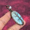 Tree Of Life Hemimorphite Pendant Copper Wire Wrapped Rainbow Moonstone Pendant
