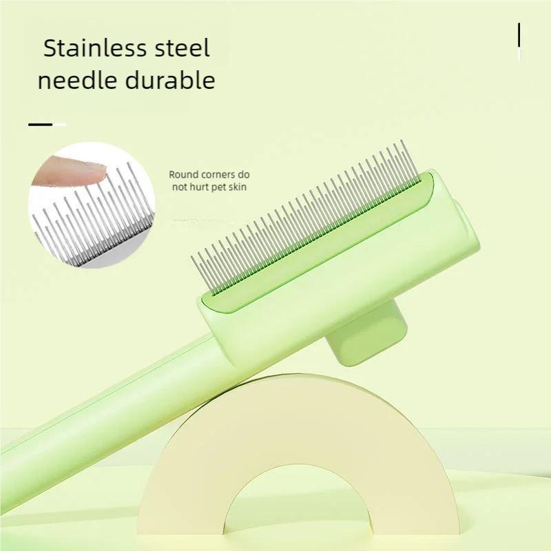 Szczotka dla kotów do krótkiej i długiej sierści, masująca, narzędzie do usuwania podszerstka z przyciskiem zwalniającym, grzebień do pielęgnacji zwierząt, rozczesujący, usuwający sierść