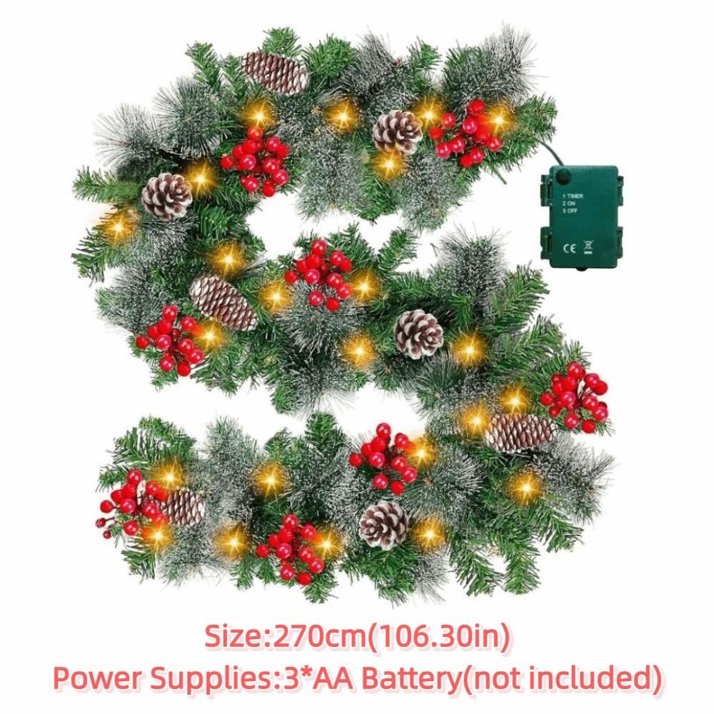 8 Modes LED Christmas Garland Waterproof Artificial Christmas Garland  Front Door Decor