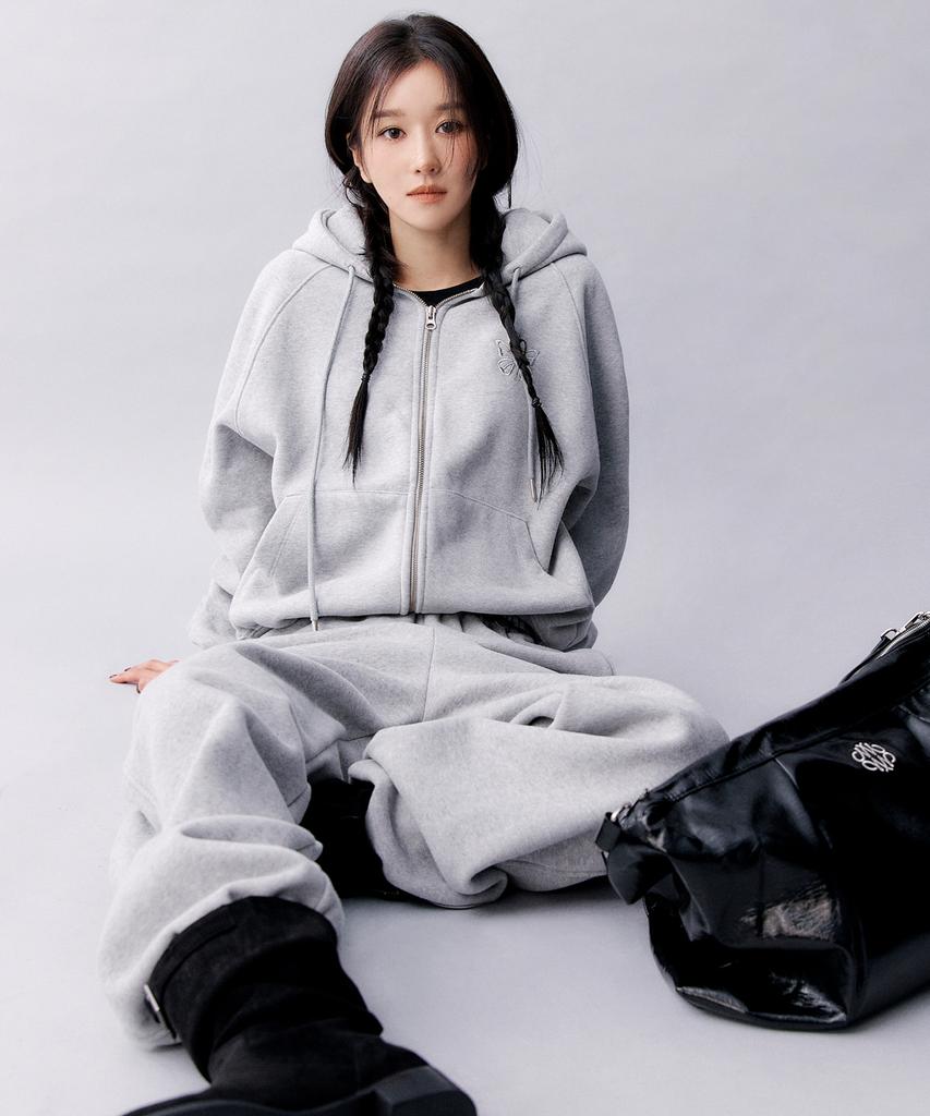 Nigaennikol Butterfly Warm Cotton Sweat Pants_Gray
