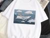 Women Y2K Fashion T Shirt Casual Loose Fit Tee with Cute Cartoon Whale Graphic Harajuku Style Top Daily Streetwear Oversized