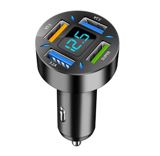 66W 4 Ports USB PD Quick Car Charger QC3.0 Type C Fast Charging Car Adapter Cigarette Lighter Socket Splitter For iPhone Xiaomi