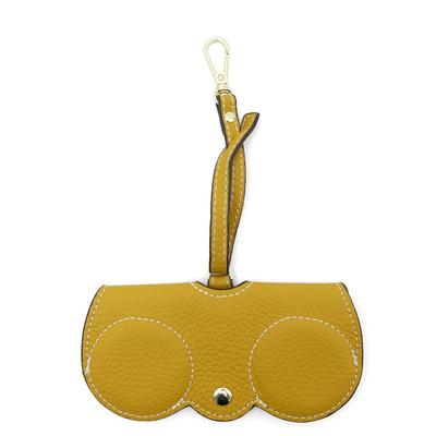 VITAFELICE Echtes Leder Brillenetui mit Riemen, Damen, nsz-30225n (Senf)