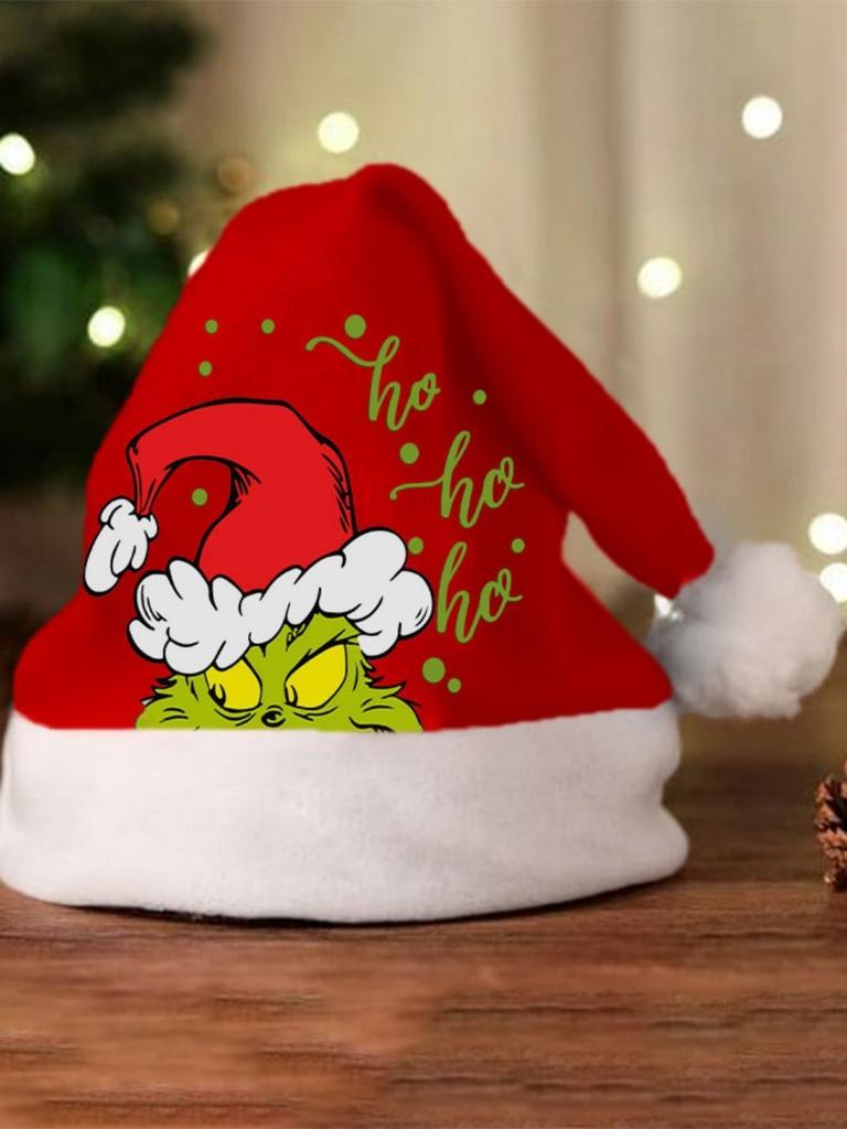 Grinch Christmas Hat With Thick Fleece For Winter Holiday Celebrations