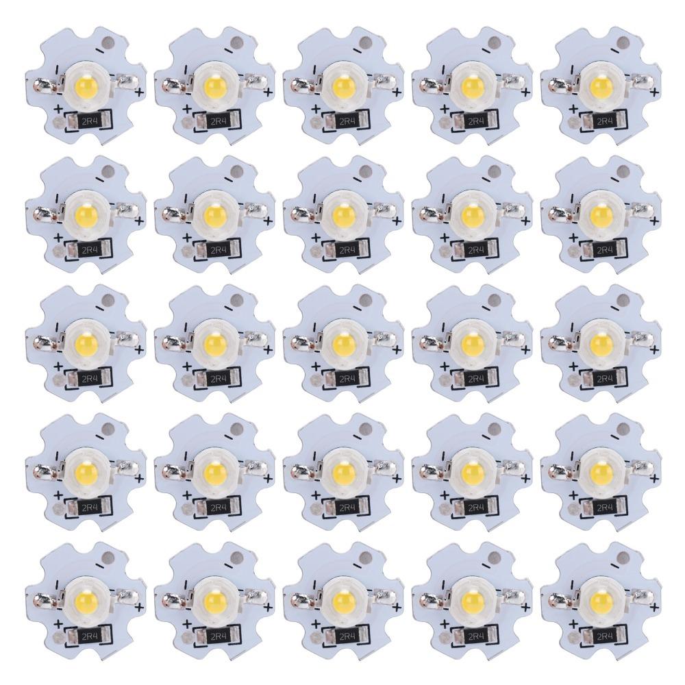 25pcs Replace 3W LED Lamp Beads 5V Aluminum High Power LED Light Source Chip Floodlight Bulb