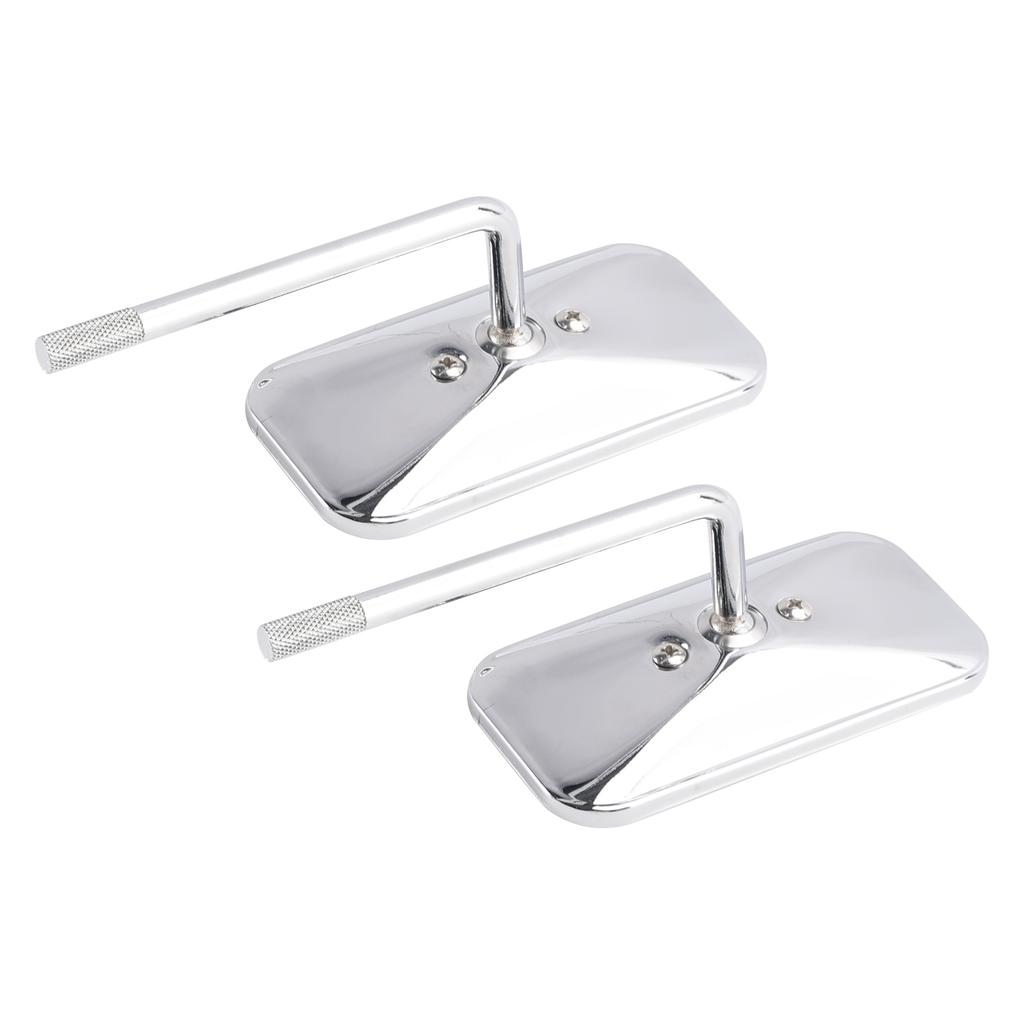 Chromovaná retro obdélníková zrcátka s úchytem pro Cafe Racer Bobber Chopper Tracker