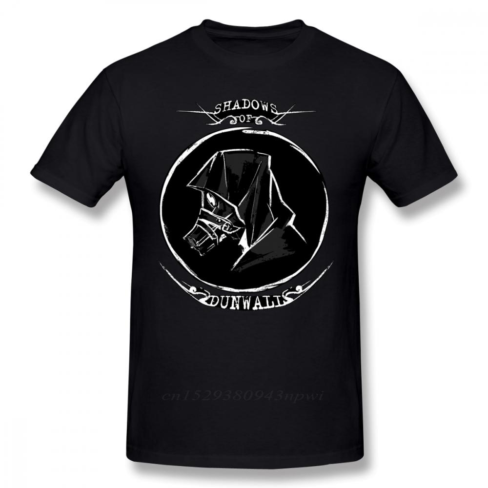 Dishonored T Shirt Black Shadows TShirt Short Sleeve Printed Tee Shirt Mens Cute Beach 100 Cotton Tshirt