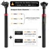 TRIWONDER Shock Absorber Suspension Seatpost for Mountain Bikes, 27.2mm, 28.6mm, 30.4mm, 30.9mm, 31.6mm, and 350mm (Black, 27.2 x 350mm)