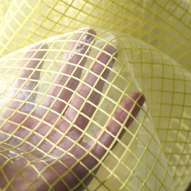 

100x140cm Textured Organza Crisp Fabric Mesh Plaid Fabric for Sewing Bridal Dress Headdress Bottoming Garment DIY Materials 100x140cm