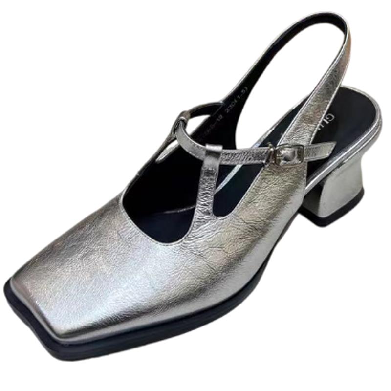 Fashion Summer High Heels Woman Sandals Square Toe Fashion Shoes Dress Elegant Women Pumps 2025 New Trend Brand Party Female Zapatillas