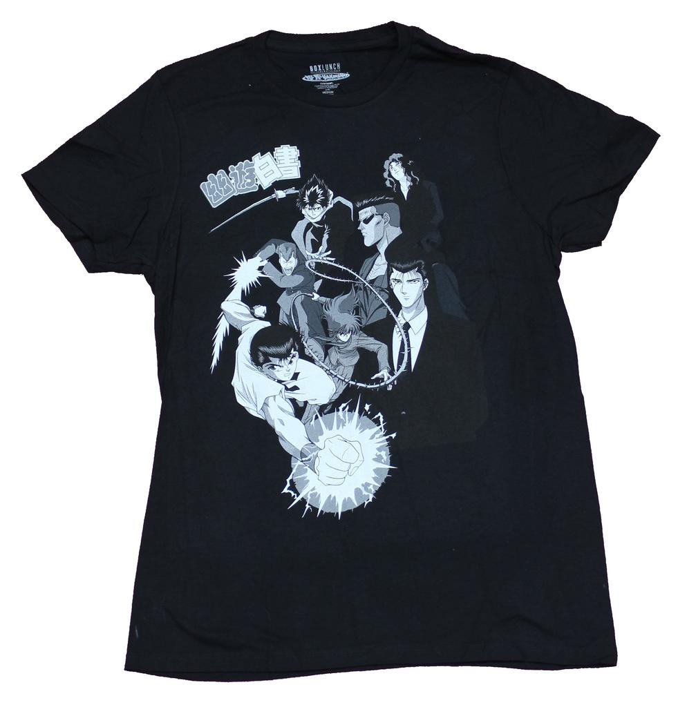 Yu Yu Hakusho Mens T-Shirt - 7 Character Collage On B & W