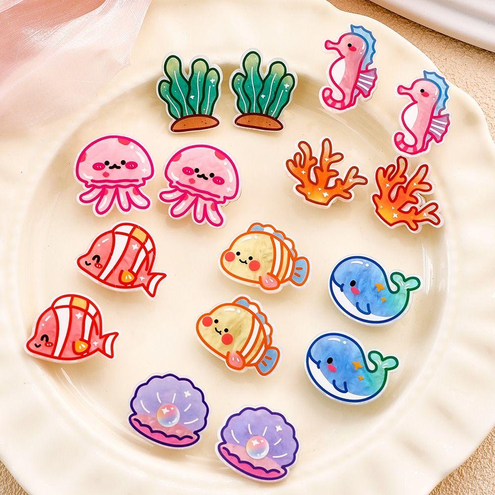 Coral Jellyfish Hair Clips Conch Animal Duckbill Clip Cute Ocean Fish Hairpin  Daily