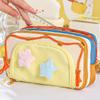 Cute Large Capacity Pencil Case for Kids Girl Jelly Color Five Point Star Stationery Organizer Portable Pen Bag Back To School