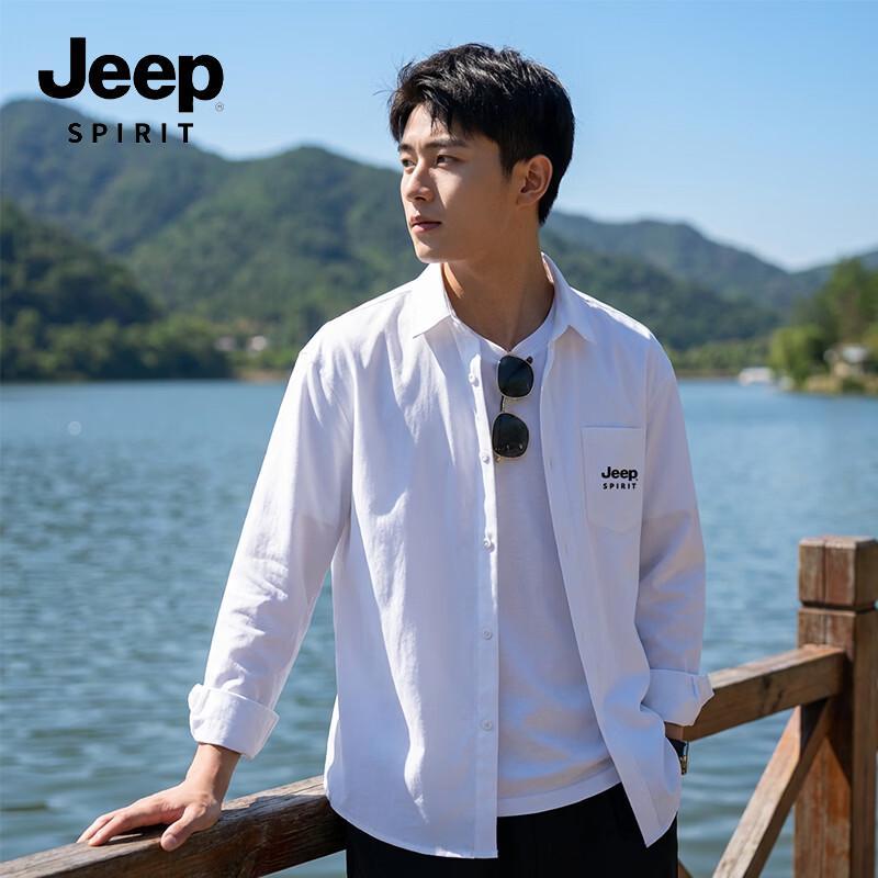 JEEP SPIRIT Men s Faux Cotton Long Sleeve Shirt L