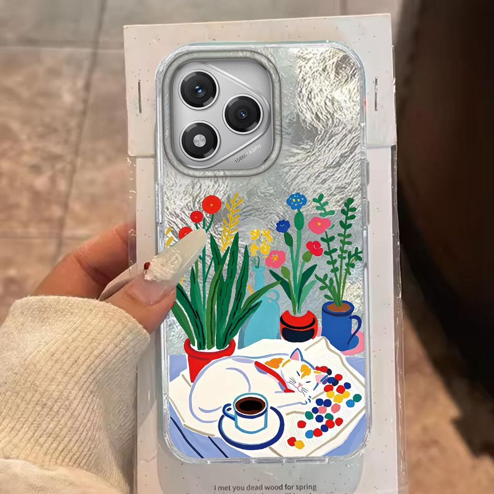 Lucky Cat Vortex Texture Women Phone Case for Honor 400 200 90 Smart Pro X9a X9c X8b X8a X8c X7c X6c Magic7 6 5 70 Lite Cover