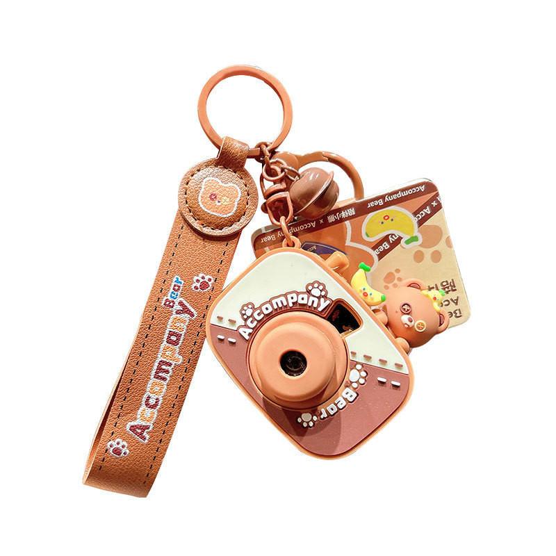 Whimsical Bear Cartoon Projector Keychain Lovely Silicone Gift For Parties Holidays
