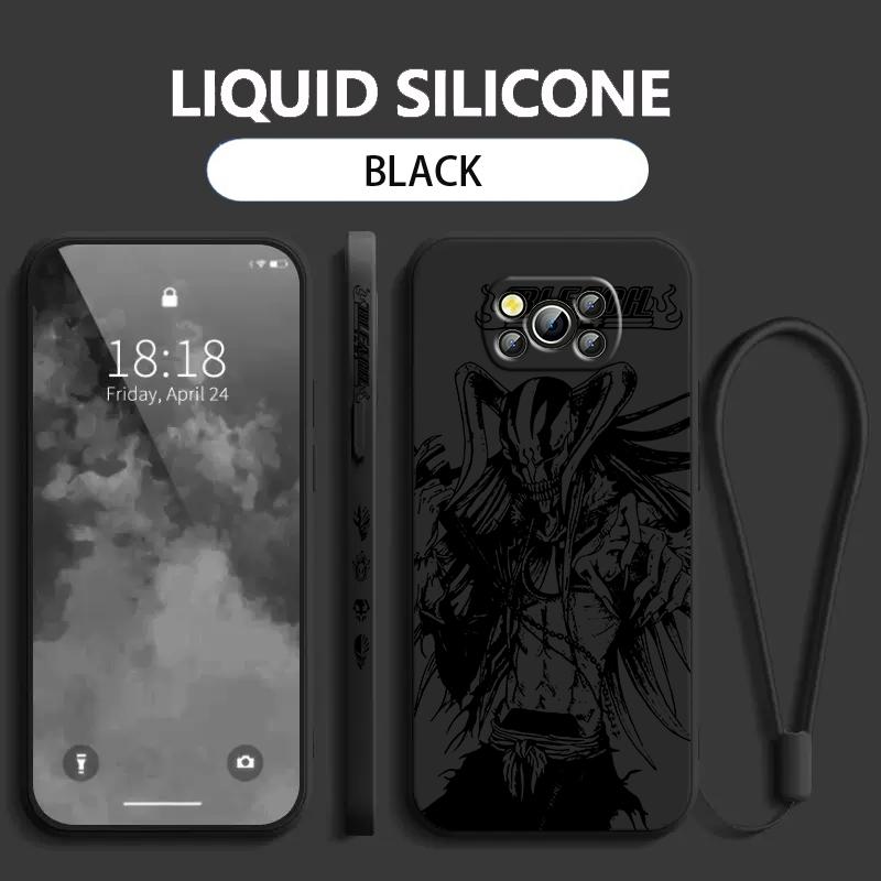 Anime BLEACH Kurosaki Ichigo For Xiaomi Poco Phone Case For X4 X3 F4 F3 NFC M5 M4 M3 GT S Pro 4G 5G Liquid Left Rope Cover
