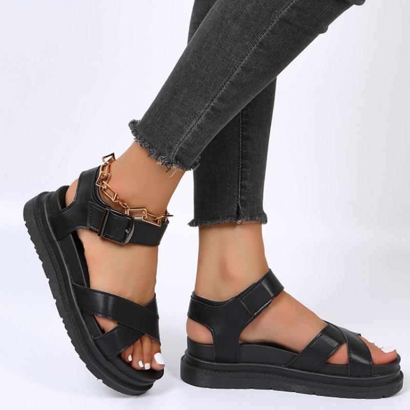 Neue Damen Gladiator Sandalen Frau Sommer Mode Plateau Sandalen Schnallenriemen Freizeitschuhe Damen Übergröße Sandalen Europa