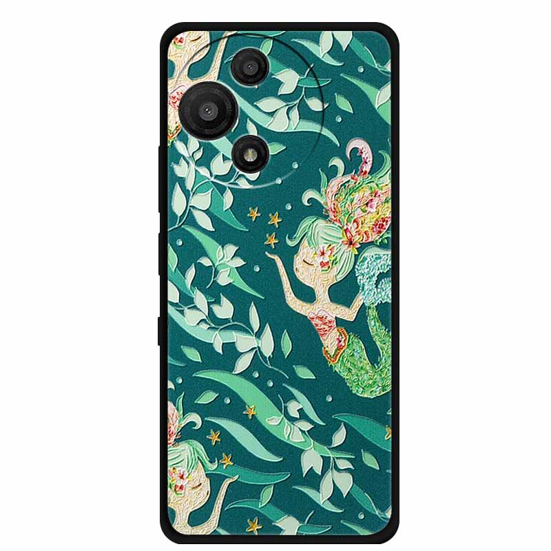 For TCL 60 SE Nxtpaper Case 3D Emboss Relief Flowers Black TPU Silicone Soft Back Cover Cases For TCL 60R Case 6.7" Fundas Bag