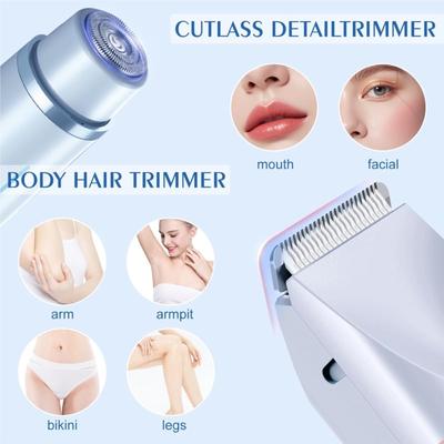 Depilazione Indolore Donne Rasoio Elettrico Con Regolabarba Bikini Ricaricabile Lady Shaver Per Gambe Viso Braccia E Pelle Liscia
