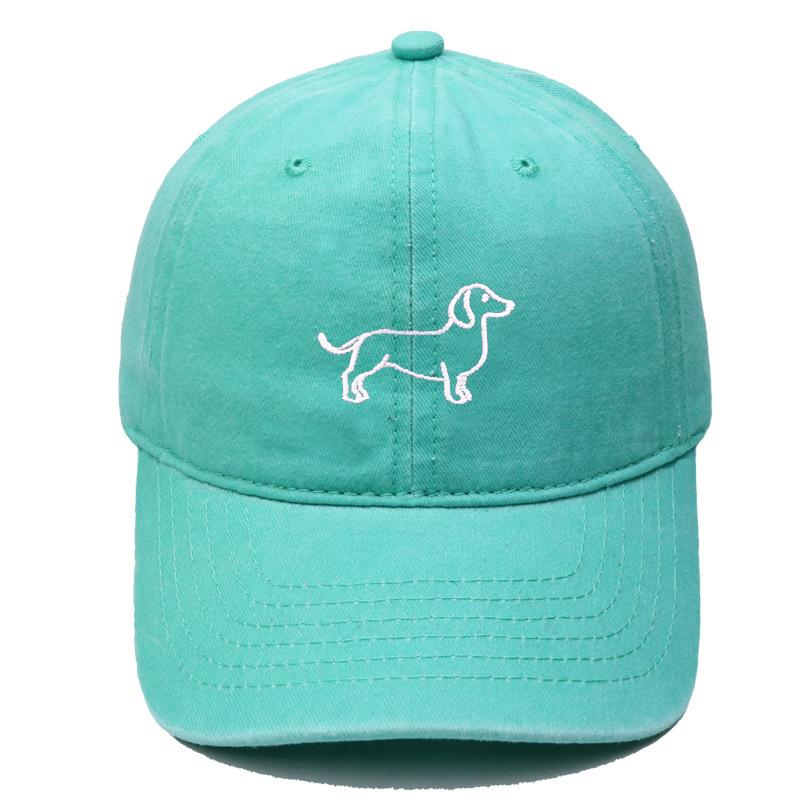 New cartoon cute puppy embroidered baseball cap washed retro simple men's and women's casual versatile sunshade cap