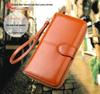 Women's Trifold Leather Wallet - Coin Purse, Card Holder & Phone Bag (Oily Leather, H006)