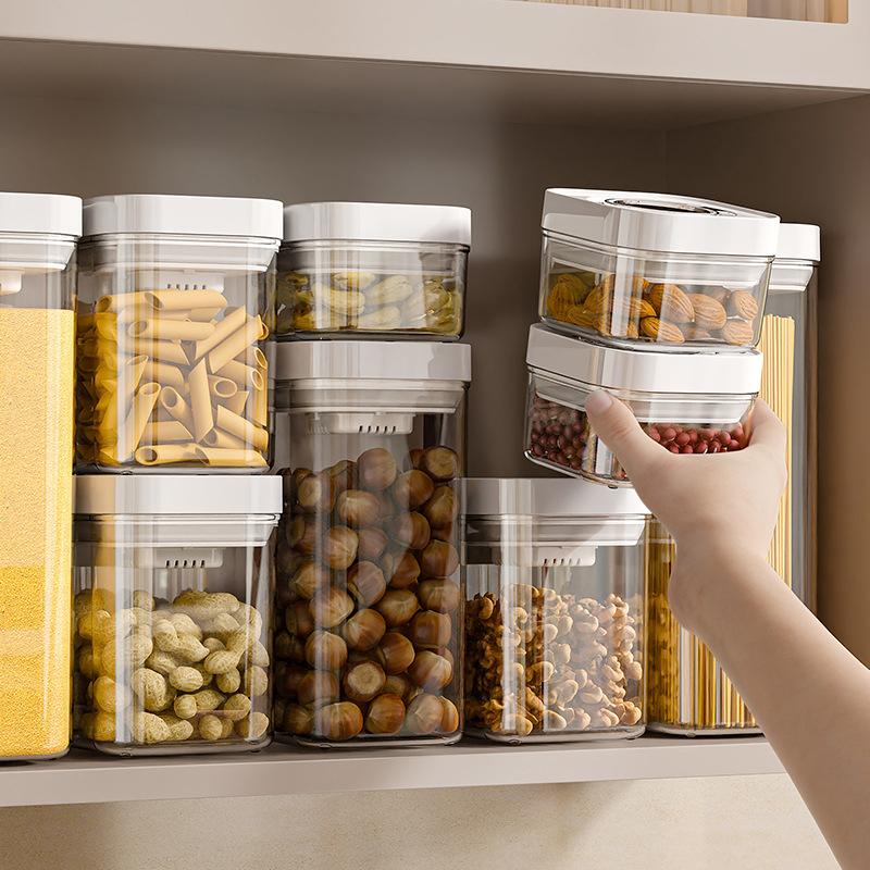 Food Storage Box Plastic Sealed Fresh-Keeping Box Grains Coffee Beans Transparent Storage Container Kitchen Storage Jars
