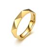 Fashion V-shaped Rhombic Titanium Steel Ring Ladies INS Cold Wind Personality Circle Niche Couple Ring Jewelry