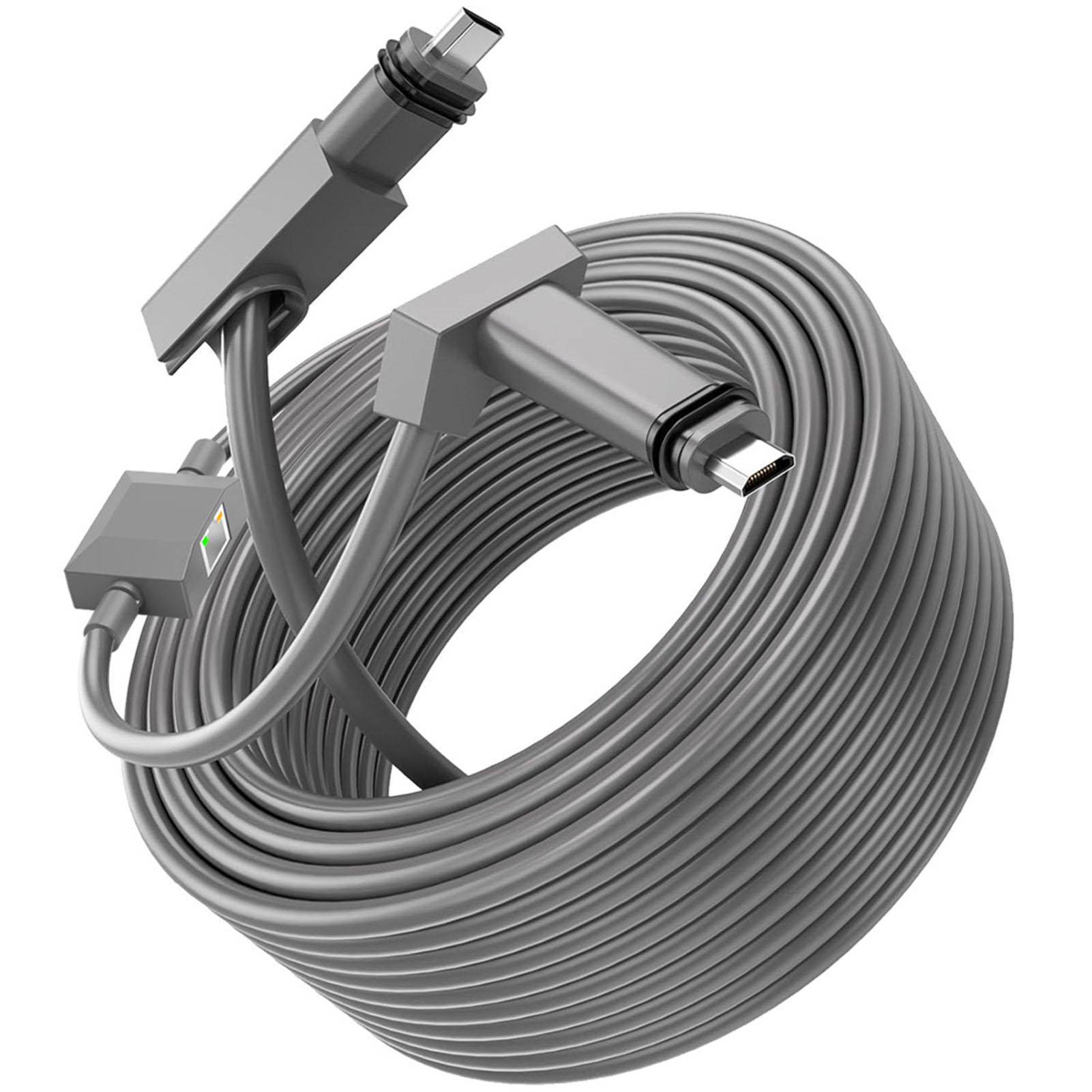 

2 in 1 Replacement Cable with Ethernet Adapter Rectangular Satellite Extension Cord for V2 Dish