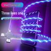 Multicolor Luminous 3-in-1 Type-C Charging Cable for Apple, Android & Huawei - Extra Long