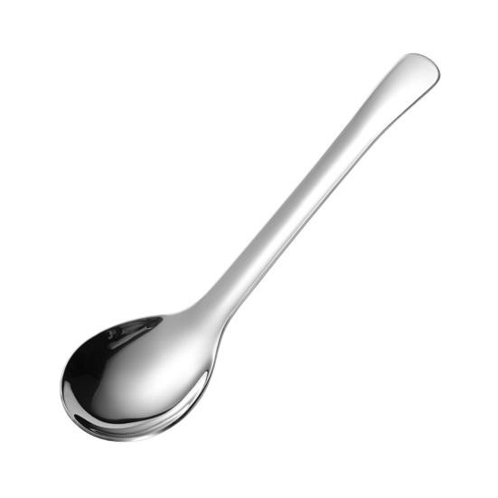 316 Stainless Steel Round Spoon with Deep Head Soup Ice Cream Spoon for Home Dishwasher Safe Rust-Proof Non-Slip Polished Camping Kitchenware