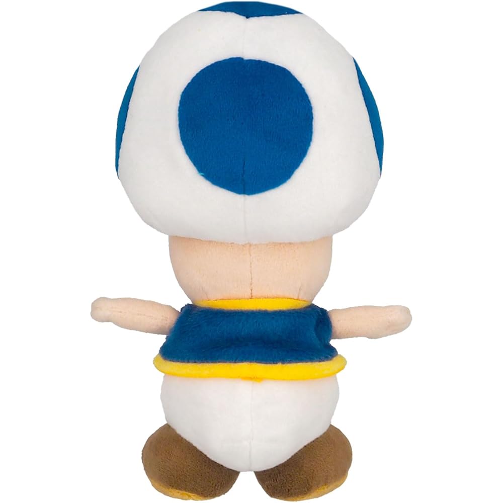 Sanei Boeki Super Mario All Star Collection Blue Toad Plush Toy 11x10x20cm