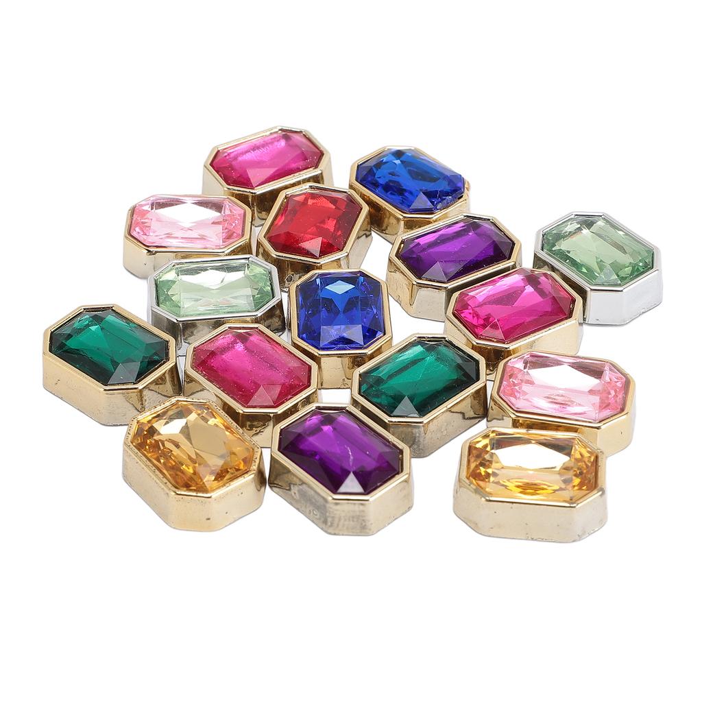 16PCS Octagon Flat Back Rhinestone ABS Plastic Rhinestone Crafts Costume Embellishment
