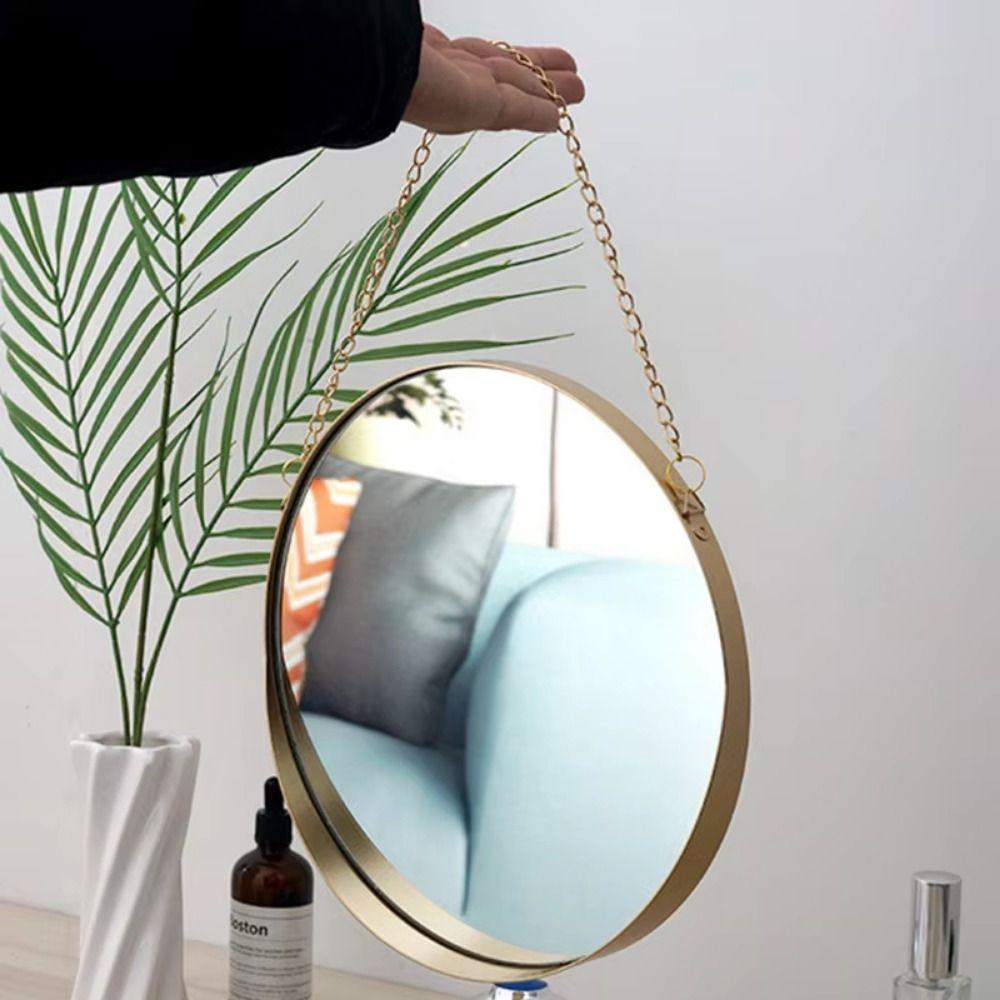 Metal Chain Creative Makeup Mirror Wrought Iron Wall Hanging Mirror  Home Decor