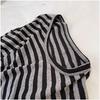 Women's Striped Long Sleeve T Shirt Loose O Neck Tops Retro Female Tees Bottoming Base Shirt