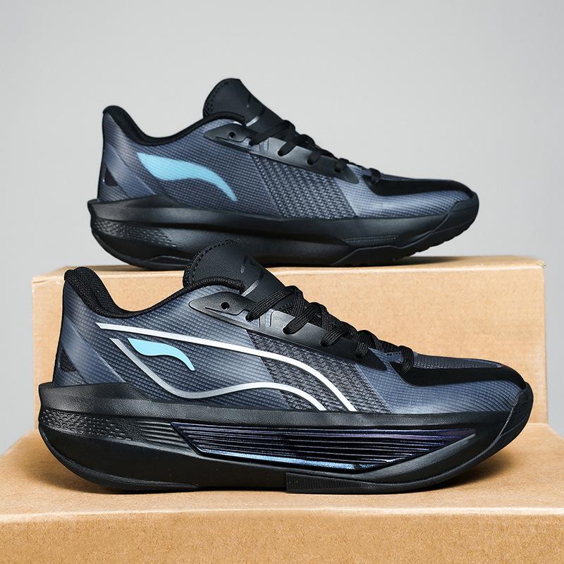 

Guochao youth cushioning breathable lightweight actual combat basketball shoes men s and women s retro wear-resistant non-slip casual sports running 45 чёрный