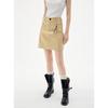 ELLE Women's Khaki A-Line Workwear Skirt