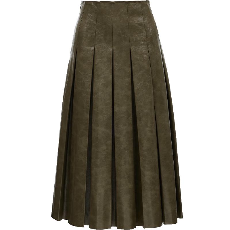 ONLY Women s High-Waist Pleated Midi Skirt M