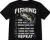 Fishing Repeat Shirt, Fishing Lover Gift, Bass Fishing T Shirt, Fisherman Graphic Tee, Funny Fishing Apparel, Angler Gift