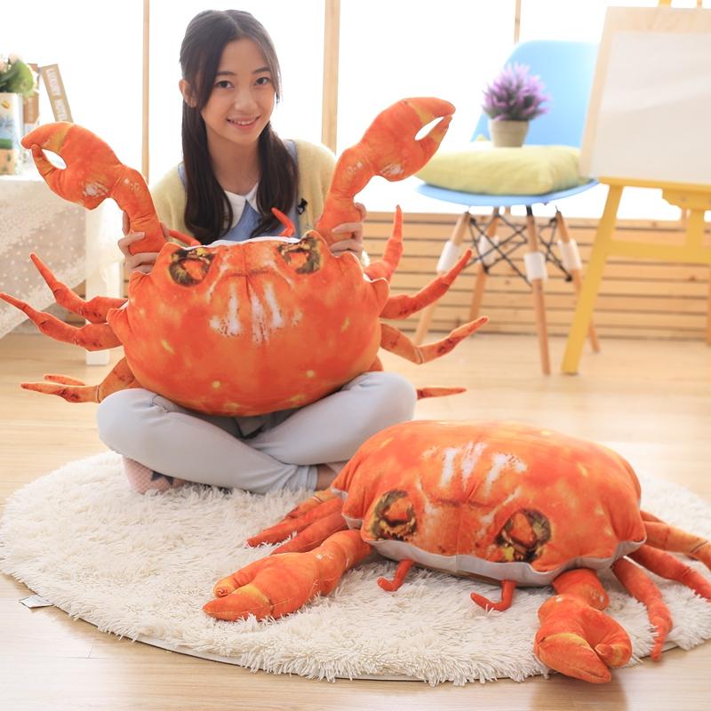 Lifelike Crab Plush Toy Soft Cartoon Creative Crab Stuffed Animal Doll Home Decoration Toys Sofa Pillow Kids Boys Gift 58x60cm